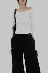 ラフカットリブTシャツ/Rough cut ribbed T-shirt (3color)