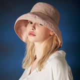 Metal tip over fit bucket hat Pink