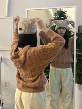 Siamese boucle beanie 