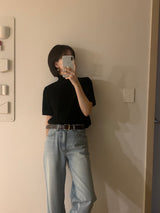 [YELLOMOI] ローレルハーフポーラーニット