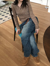 Haisley collar v-neck Knit