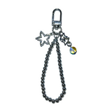 Silver star ball keychain