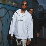 アノラックスウェット/ANORAK SWEAT SHIRT-WHITE MELANGE