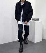 ワックス コーテッド クロップド ボンバージャケット / OWN Wax Coated Cropped Bomber Jacket (3 colors)