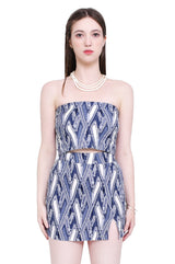 デニムジャカードスリットミニスカート/Denim jacquard slit mini skirts (navy)