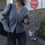 [Belied made] Monet V-neck hidden knit cardigan