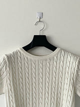 Twisted knitwear short-sleeved
