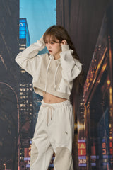 ラインクロップフーディー / LINE CROP HOODIE (IVORY)