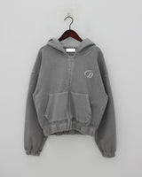 ピグメントフードジップアップ/Pigment hood zip-up (2color)