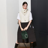 [UNISEX] JUN PADDING VEST, IVORY + BLACK (6626393751670)