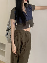 ティニャシャーリングナイロンツーウェイロングジョガーパンツ/Tinya Shirring Nylon Two-Way Long Jogger Pants