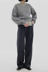 ウールバルーンVネックニット / Wool balloon V-neck knit (5color)