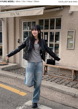 SD Washed Denim Wide Pants