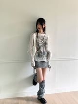 Regent Ribbon Smudging Long Sleeve T-Shirt