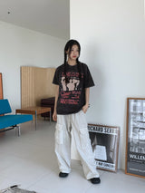 リミッティングビンテージプリントボキシーピグメント半袖Tシャツ