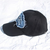 denim patchwork ball cap (denim)