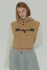  WOOL KNIT DUFFLE COAT / BEGIE
