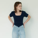 SQUARE T-SHIRT, NAVY