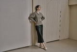 リブ Vニットトップス/RIBBED V-KNIT TOP_L.GREEN