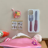 カトラリーマットハードケース / Pink cutlery case - Matt hard