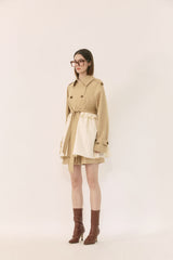 Ruffle back trench coat 