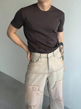 ダブルカットマッスルフィット半袖tシャツ(3colors)