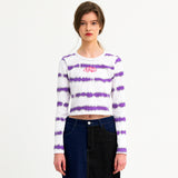サイロスロングスリーブクロップTシャツ/CIROS LONG SLEEVE CROP TEE (VIOLET)
