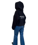 プリントクロップドフーディ / Print Cropped Hoodie-BLACK
