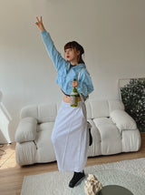 ピンタックドロングスカート / Pin-tucked Long Skirt (3color)