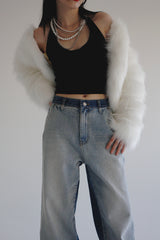 ホワイトファージャケット/white fur jacket