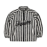 BSR2223FWJK008 STRIPE LOGO PADDING JUMPER WHITE BLACK