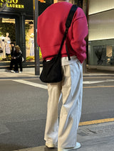 コットンワンタックバンドウエストワイドパンツ / Cotton One Tuck Banded Waist Wide Pants (7 colors)