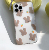 モチブラウンラビットキャロットフォーンケース / Mochi Brown Rabbit Carrot Phone Case