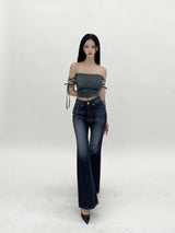 ハイライトウォッシングデニムブーツカットパンツ/800. Highlight washing denim boots cut pt