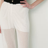 SEE-THROUTH NET PANTS, WHITE