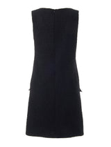 V-NECK TWEED ONEPIECE_BLACK (6638374715510)