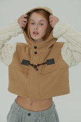  WOOL KNIT DUFFLE COAT / BEGIE