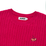 SMALL CHERRY CABLE CROP KNIT [LIGHT BURGUNDY]