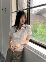 Tekka Incision Semi-cropped Short Sleeve Southern Shirt