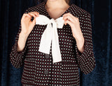(set) dot sailor jacket & skirt (6640114466934)