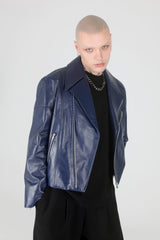 ミッドナイトブルーラムスキンライダージャケット/Midnight Blue Lamb Skin Rider Jacket