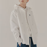 サイドスリットウーディシャツ / SIDE SLIT HOODIE SHIRT_WHITE