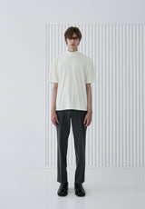 RIB MOCK NECK HALF T-SHIRT IVORY (6566873890934)