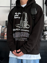 never headset printing loosefit hoody