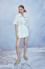 HIDE Cutting Half Sleeves Shirt (White) (6570994991222)