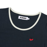 SMALL CHERRY ROUND NECK DRESS [DARK NAVY]
