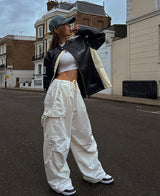 (UNISEX) ナイン 配色 レーシング レザージャケット