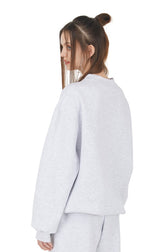 [ISS003-2] CIRCLE GLITTER LOGO SWEATSHIRTS GRAY