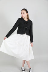 ツイードリボンジャケット / Tweed Ribbon Jacket Black