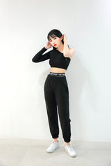 チェーンオフショルダークロップT/TOP(7002) Chain Off Shoulder Crop Tee